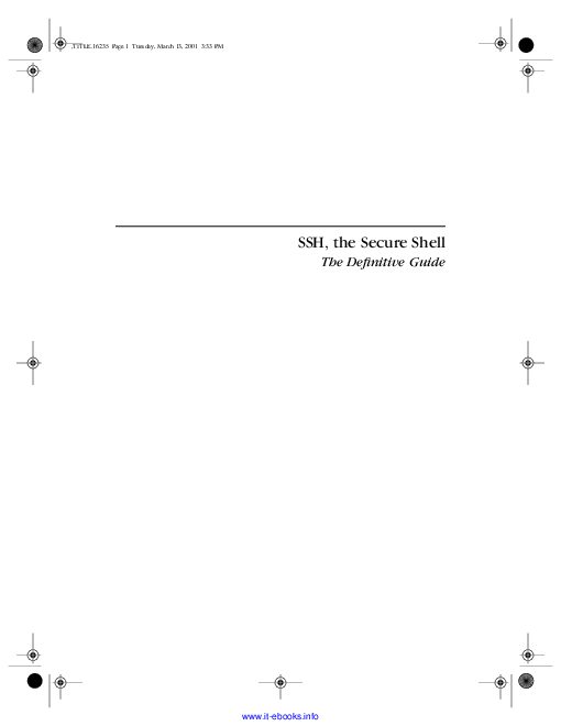 SSH, The Secure Shell: The Definitive Guide