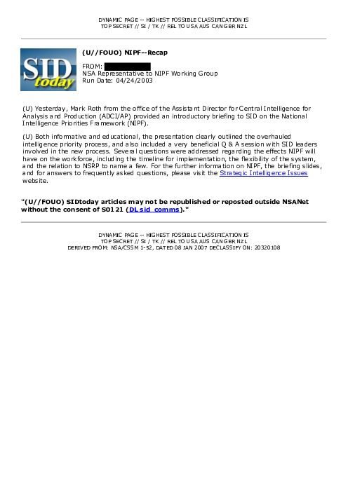 2003-04-24 SIDToday - NIPF--Recap