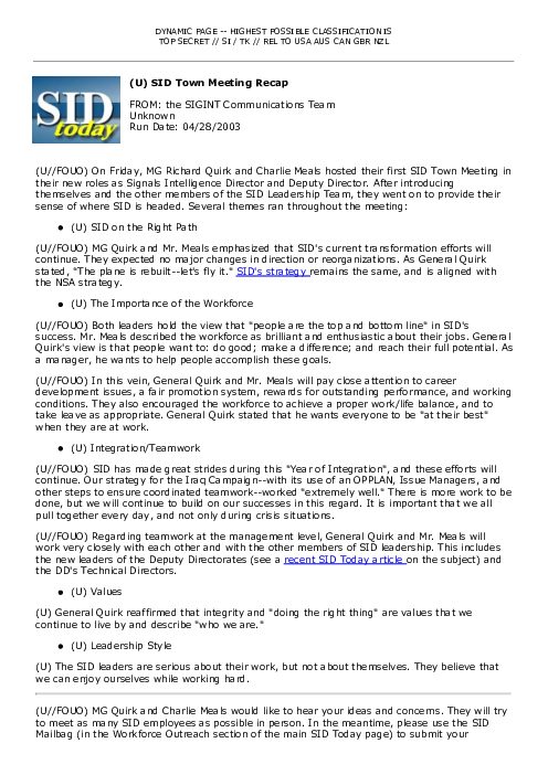 \⠀唀尩 SID Town Meeting Recap