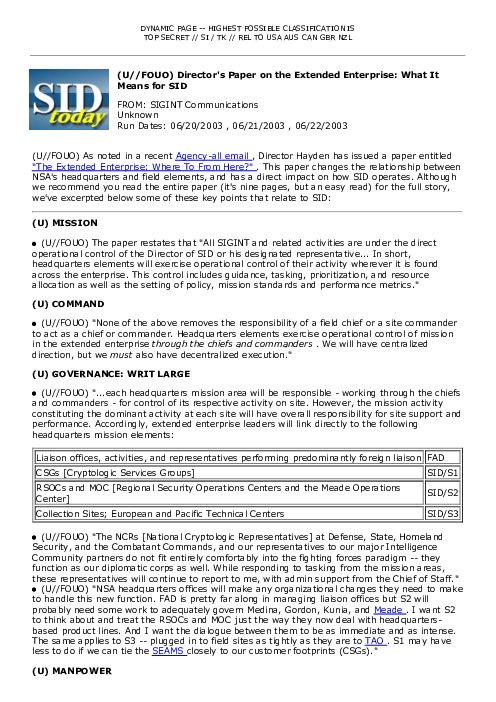 \⠀唀⼀⼀䘀伀唀伀尩 Director's Paper on the Extended Enterprise: What It Means for SID