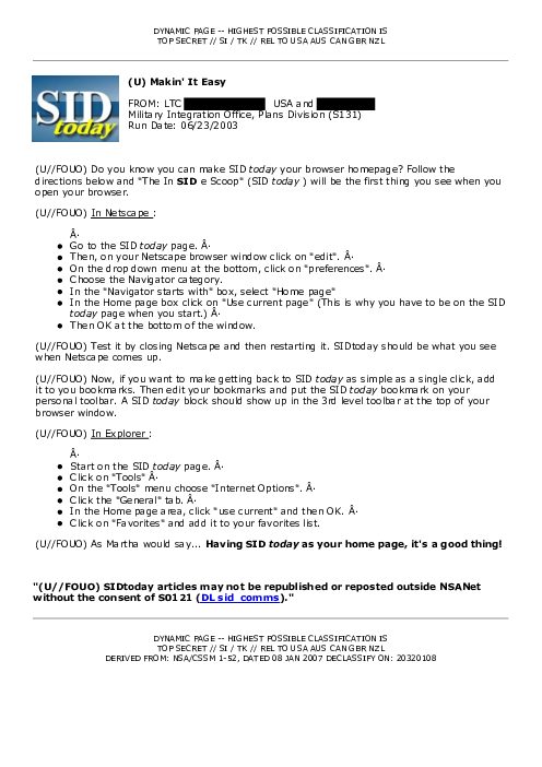 2003-06-23 SIDToday - Makin It Easy