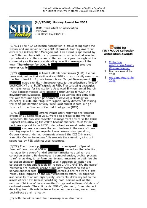 2003-07-03 SIDToday - Mooney Award for 2001