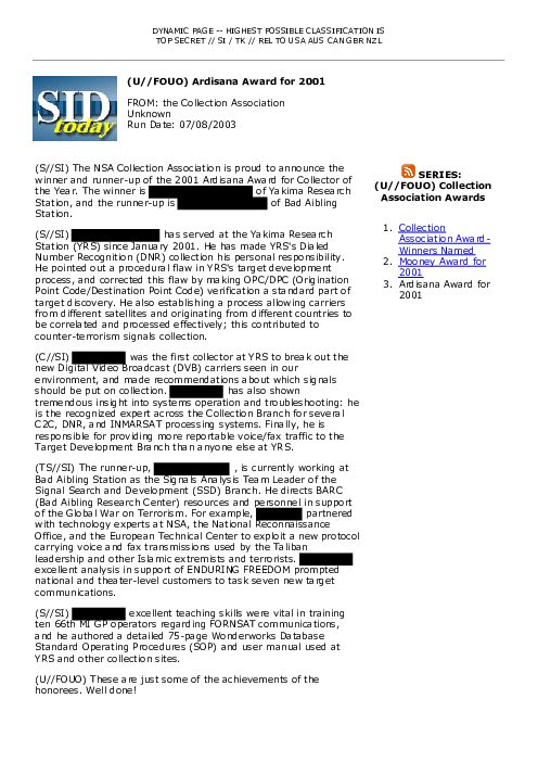 2003-07-08 SIDToday - Ardisana Award for 2001
