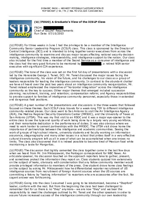 2003-07-10 SIDToday - A Graduates View of the ICSLP Class