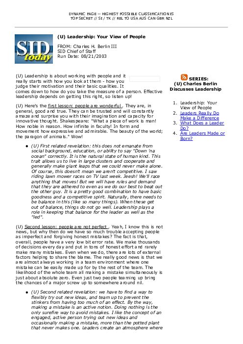 2003-08-21 SIDToday - Leadership Your View of People