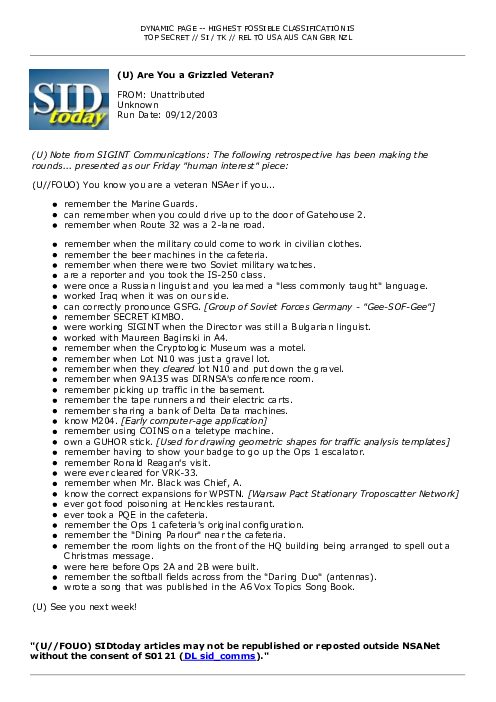 2003-09-12 SIDToday - Are You a Grizzled Veteran