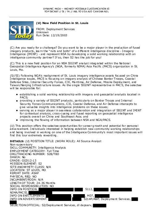 2003-12-19 SIDToday - New Field Position in St Louis