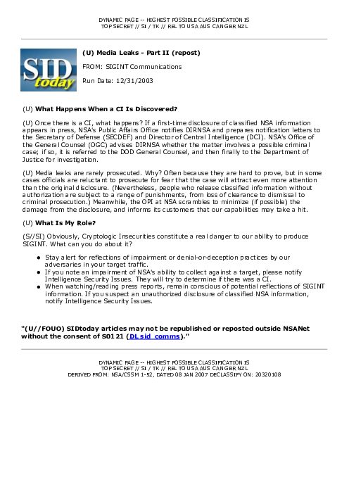 2003-12-31 SIDToday - Media Leaks - Part II repost