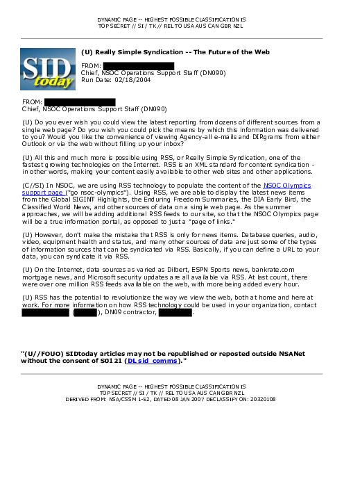 (U) Really Simple Syndication -- The Future of the Web
