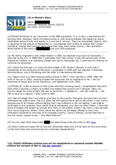 2004-07-02 SIDToday - A Patriots Story