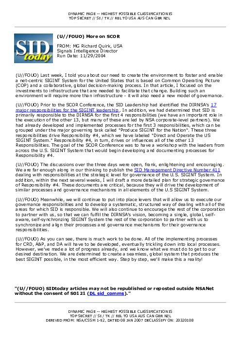 2004-11-29 SIDToday - More on SCOR