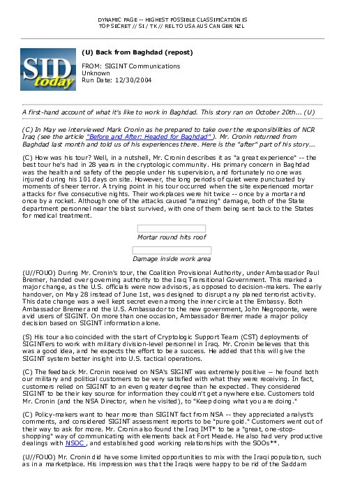 2004-12-30 SIDToday - Back from Baghdad repost