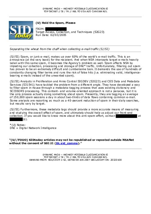 (U) Hold the Spam, Please