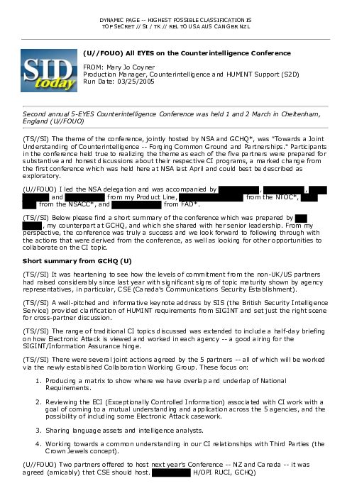 (U//FOUO) All EYES on the Counterintelligence Conference