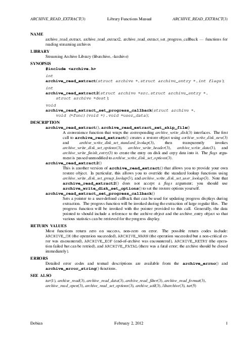 ARCHIVE_READ_EXTRACT(3) Library Functions Manual ARCHIVE_READ_EXTRACT(3) (2012).pdf