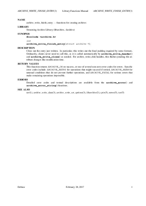 ARCHIVE_WRITE_FINISH_ENTRY(3) Library Functions Manual ARCHIVE_WRITE_FINISH_ENTR (2017).pdf