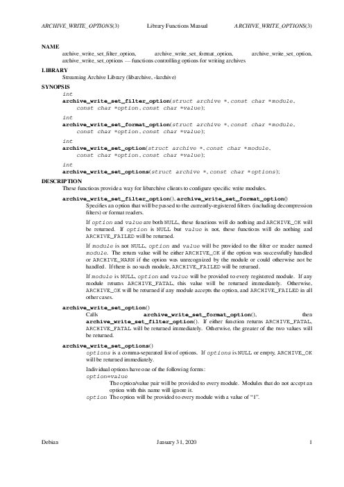 ARCHIVE_WRITE_OPTIONS(3) Library Functions Manual ARCHIVE_WRITE_OPTIONS(3) (2020).pdf