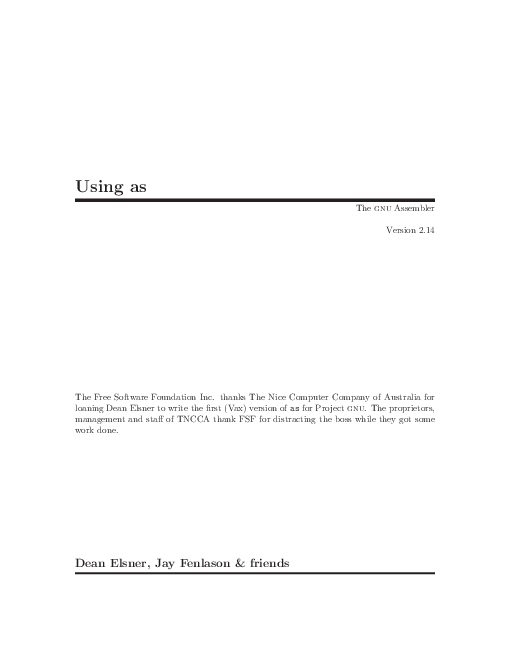 GNU Assembler Manual.pdf