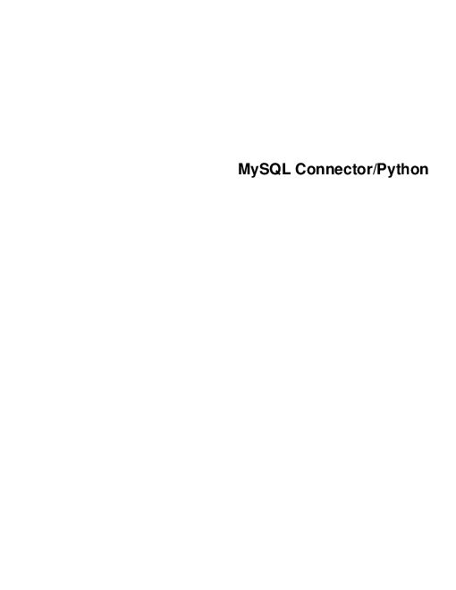 MySQL Connector Python (2013).pdf
