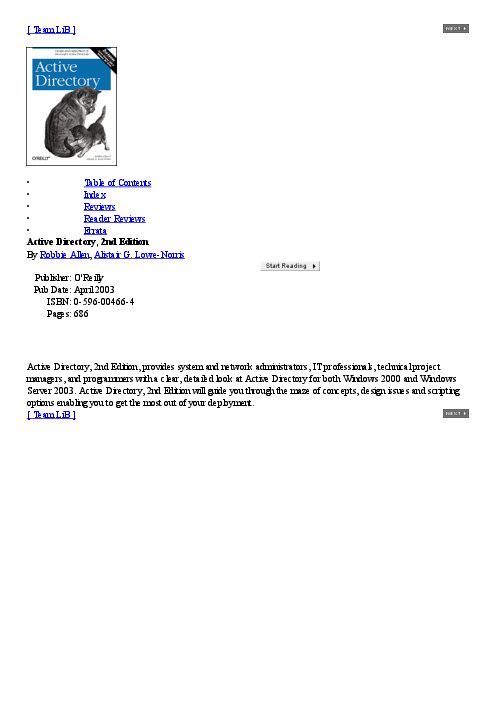 O'Reilly Active Directory 2nd Edition (2003) [0596004664].pdf