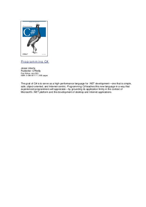 Programming C# work1 (2001) [0596001177].pdf