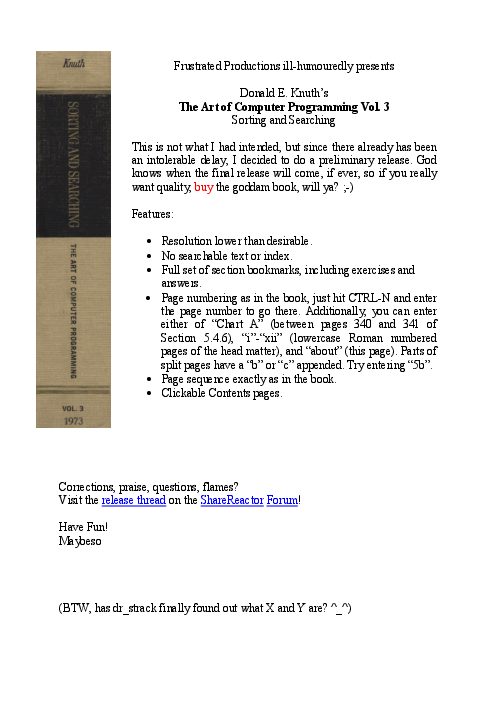 The Art of Computer Programming, Volume 3, 1st edition (2004).pdf