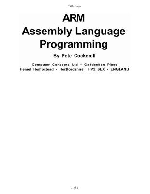 ARM Assembly Language Programming — Pete Cockerell.pdf