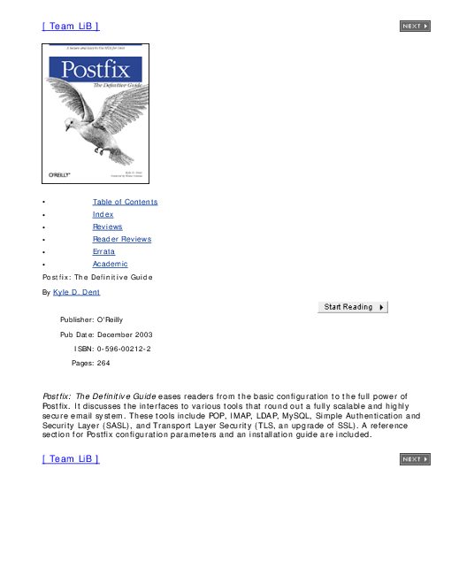 Postfix: the definitive guide
